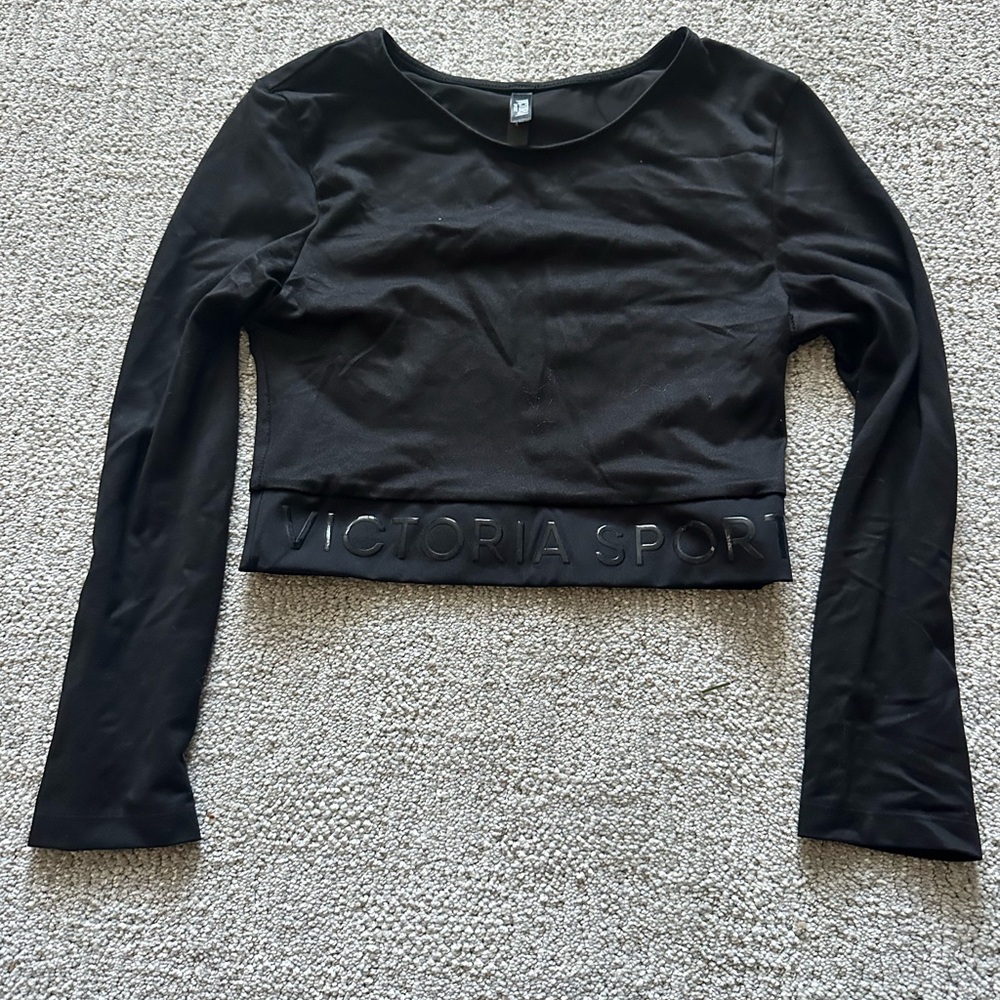 Victoria's Secret Black Long Sleeve Crop Top